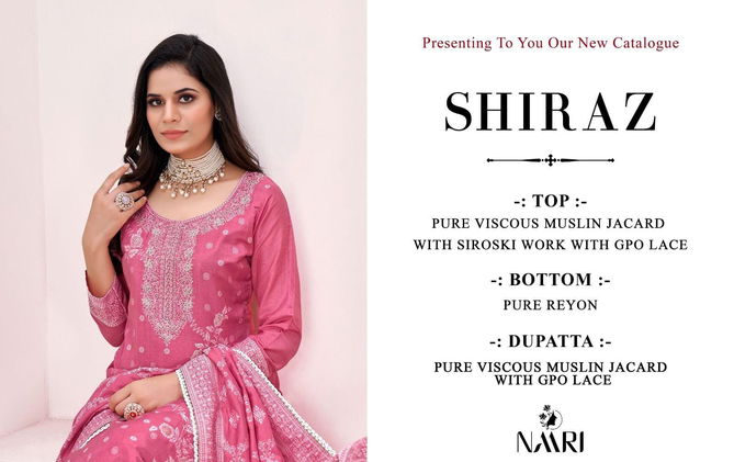 Siraz By Naari Viscose Muslin Jacquard Wedding Salwar Kameez Wholesale Market In Surat